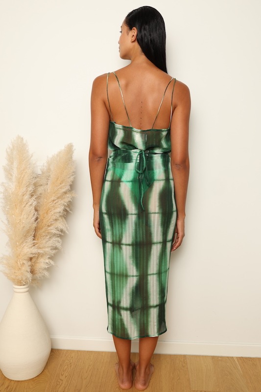 INGRID TIE DIE GREEN WITH TOP BACK