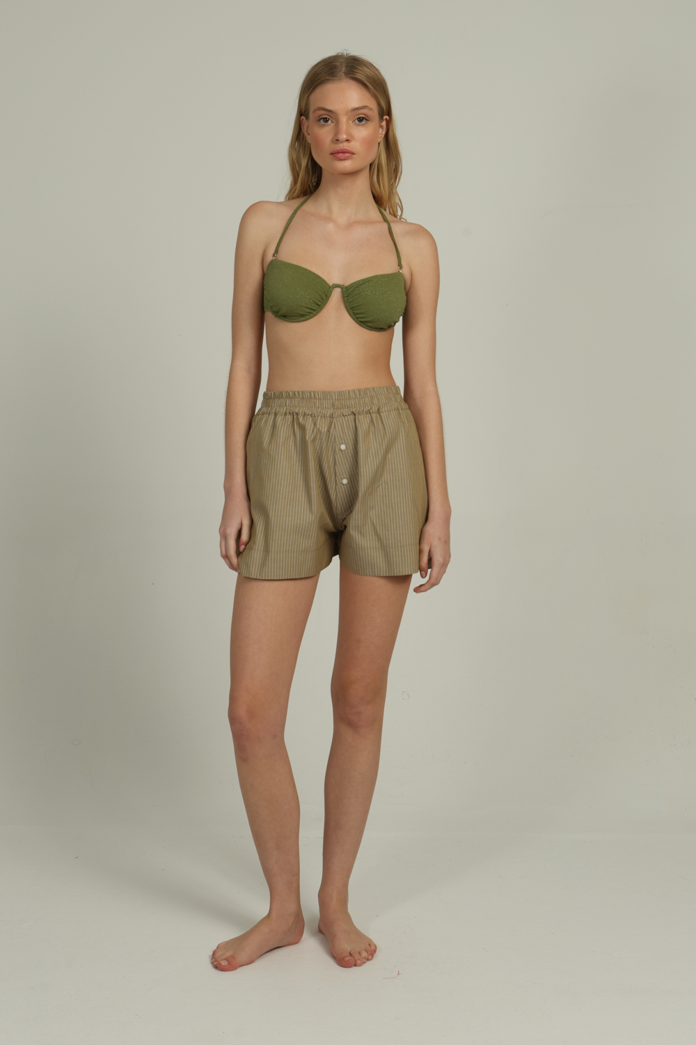 CASSIE_TOP_KHAKI_&_LOGAN_SHORTS_OLIVE_PINSTRIPE_1