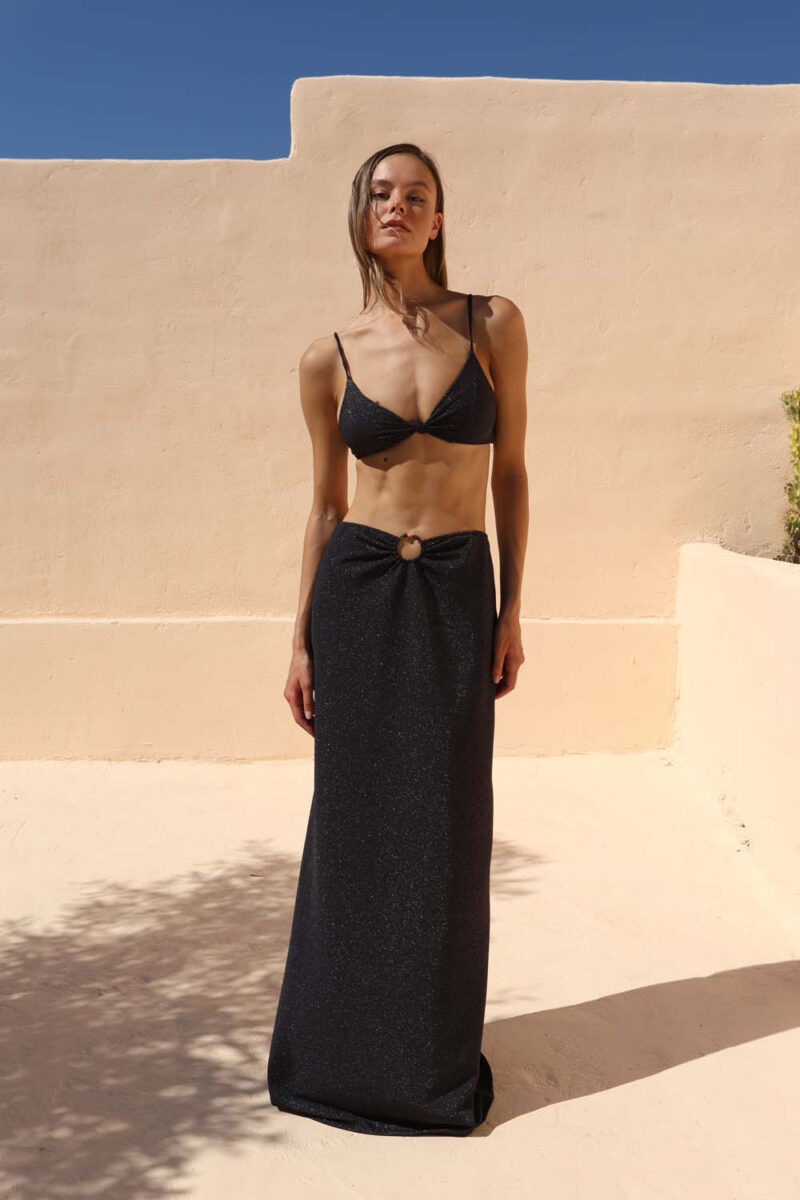 FLORENCE SKIRT | BLACK GLOSS